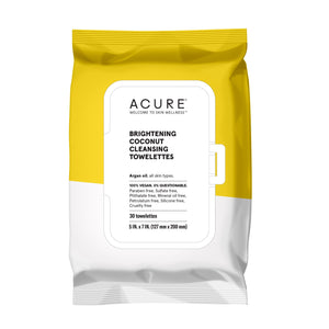 Acure Brightening Coconut Towelettes 30 count | Real Beauty Outlet