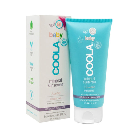 Coola Organic Sunscreen Mineral Baby Unscented SPF 50 3 oz | Real Beauty Outlet