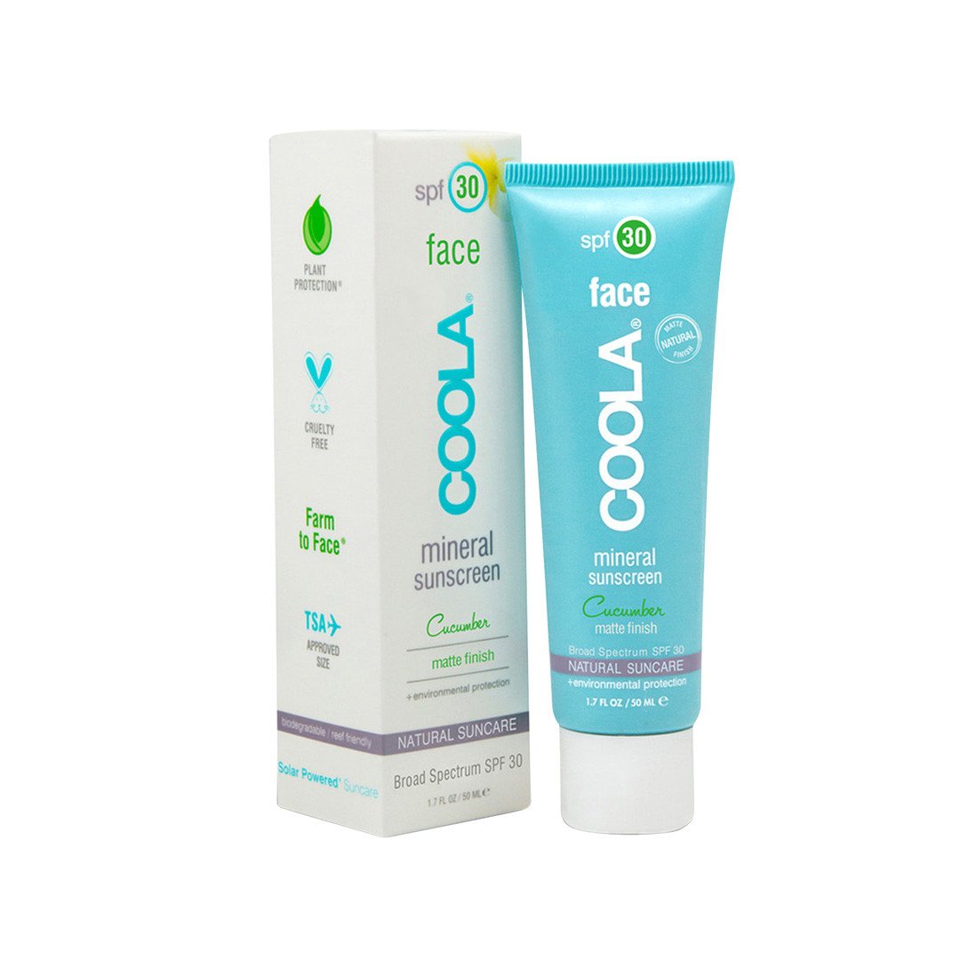 Coola Organic Sunscreen Mineral Face SPF 30 Matte Cucumber 1.7 oz | Real Beauty Outlet