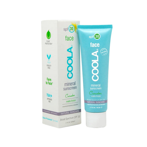 Coola Organic Sunscreen Mineral Face SPF 30 Matte Cucumber 1.7 oz | Real Beauty Outlet