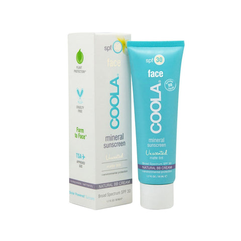 Coola Organic Sunscreen Mineral Face SPF 30 Unscented Matte Tint 1.7 oz | Real Beauty Outlet