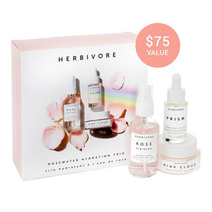 Herbivore Botanicals Rosewater Hydration Trio 3 Piece Set | Real Beauty Outlet