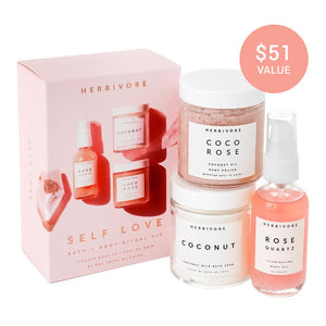 Herbivore Botanicals Self Love Bath and Body Ritual Set 3 Piece Set | Real Beauty Outlet