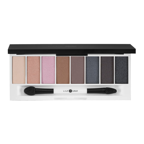 Lily Lolo Smoke & Mirrors Eye Palette 8 nude to smoldering shades in matte and shimmer finishes | Real Beauty Outlet