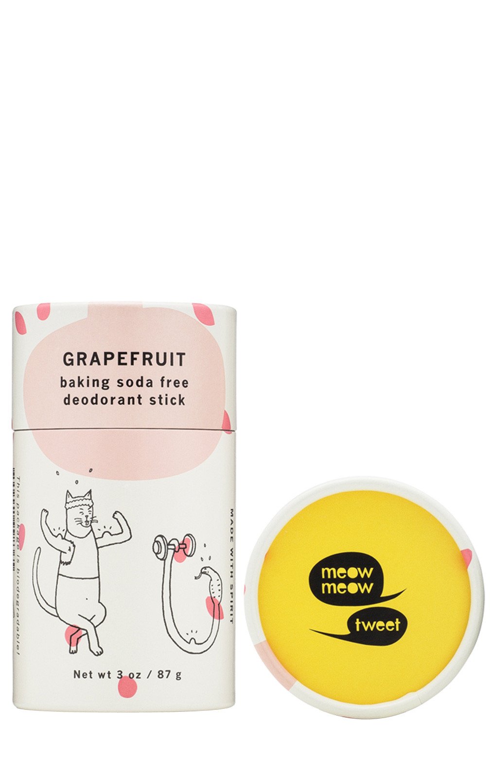 Meow Meow Tweet Deodorant Stick Baking Soda Free Grapefruit 1.8 oz | Real Beauty Outlet