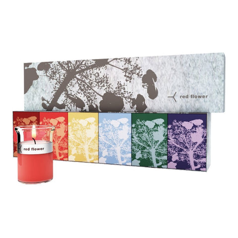 Red Flower Little Flower Candles (set of 6) 1.5 oz each/set of 6 candles | Real Beauty Outlet