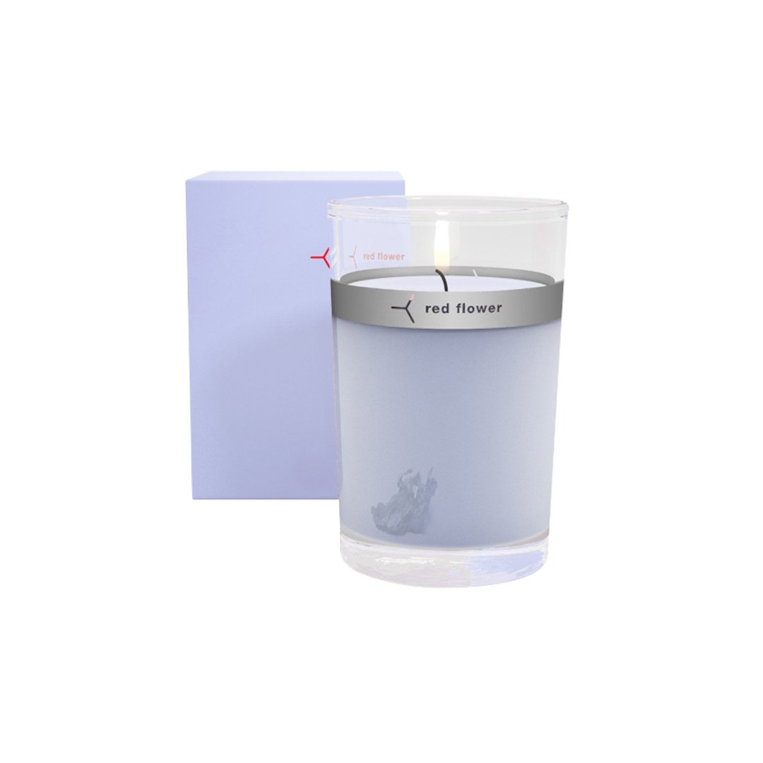 Red Flower Petal Topped Candle Icelandic Moonflower 6 oz | Real Beauty Outlet