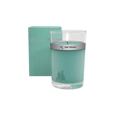 Red Flower Petal Topped Candle Ocean 6 oz. | Real Beauty Outlet