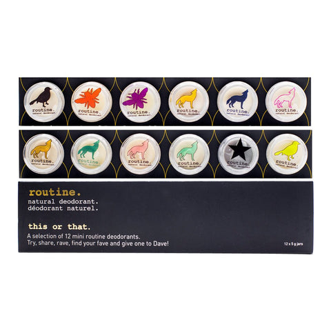 Routine This or That Pack (12 mini deodorants) 12 Minis- 3-6 months of supply | Real Beauty Outlet