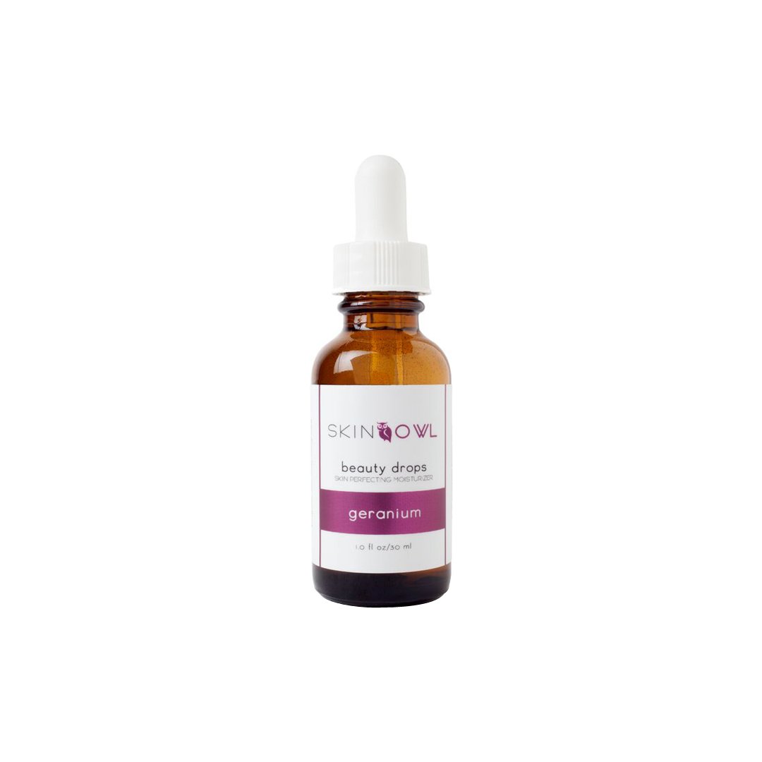 SkinOwl Beauty Drops: AM Geranium 1 oz / 30 ml | Real Beauty Outlet