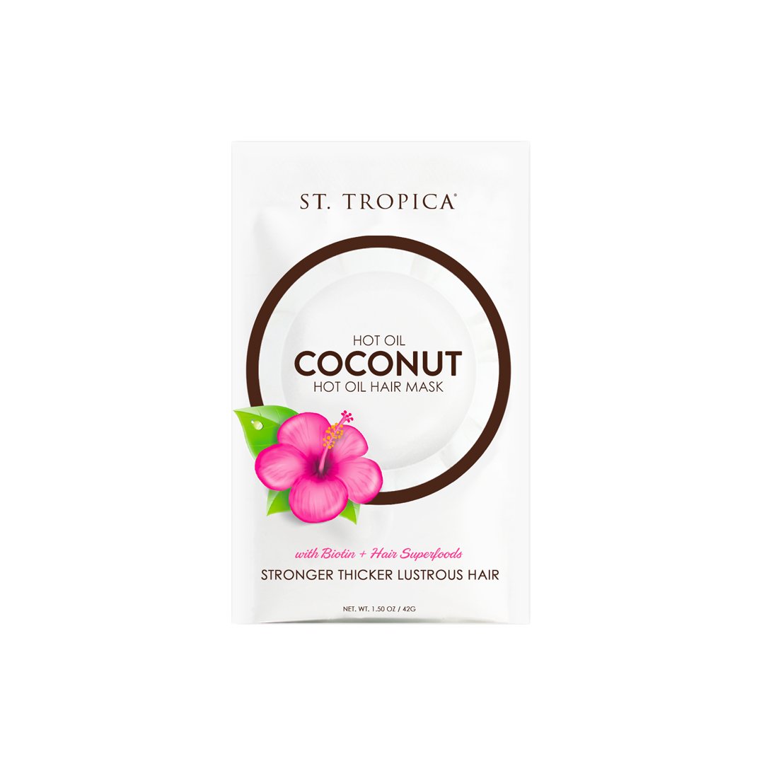 St Tropica Organic Coconut Hot Oil Hair Mask 1.5 oz | Real Beauty Outlet